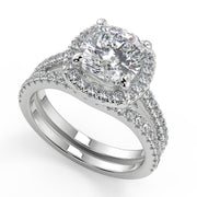Sierra Classic Halo Pave Cushion Cut Diamond Engagement Ring - Nivetta
